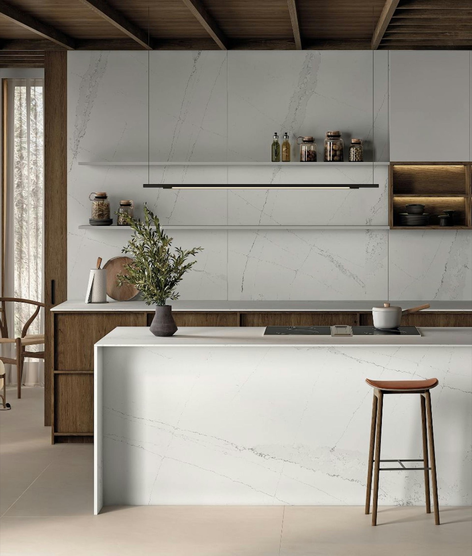 Interiér s pracovnou doskou Silestone